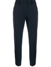 Piazza Sempione Tailored Stretch-cotton Cropped Trousers In Navy