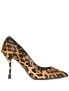 DOLCE & GABBANA DOLCE & GABBANA LEOPARD PRINT PUMPS - BROWN