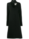 Bottega Veneta Wool-blend Turtleneck Midi Dress In Black