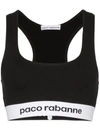 Rabanne Logo Band Sports Bra In Black