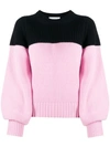 Alexander Mcqueen Two-tone Ribbed Cashmere Sweater In Pink