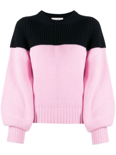 Alexander Mcqueen Two-tone Ribbed Cashmere Jumper In Pink