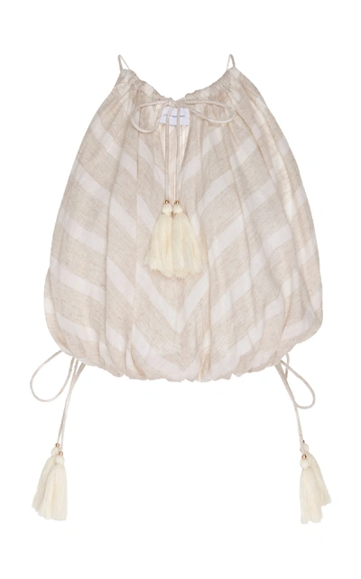 Significant Other Phoenix Striped Halter Top In Neutral