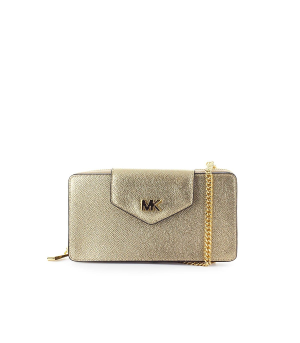 Michael Kors Pale Gold Small Phone Crossbody Bag In Pale Gold (gold) | ModeSens