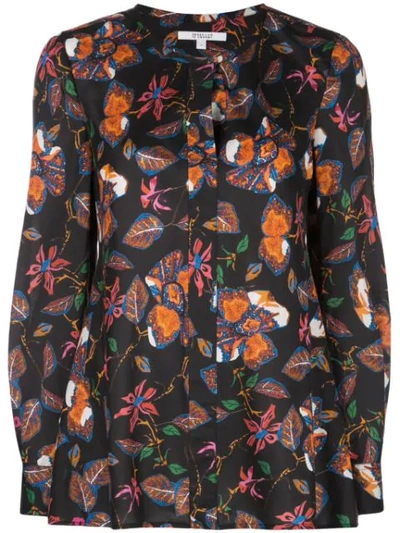 Derek Lam 10 Crosby Floral Print Blouse In Black