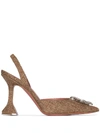 Amina Muaddi Begum 95 Sunburst-crystal Pumps In Brown