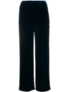 Aspesi Poplin Straight-leg Trousers In Navy