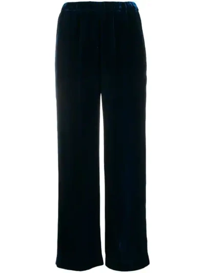 Aspesi Poplin Straight-leg Trousers In Navy