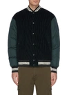 MONCLER 'Exmoor' corduroy panel down bomber jacket