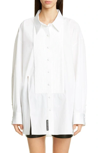 Alexander Wang Xl Cotton Tuxedo Shirt In White