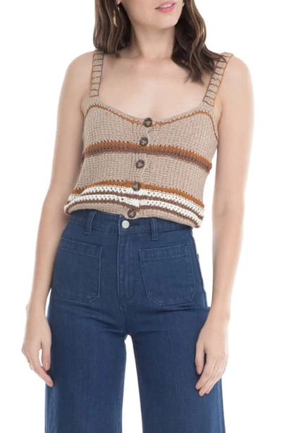 Astr Kerr Knit Camisole In Earth Tone Stripe