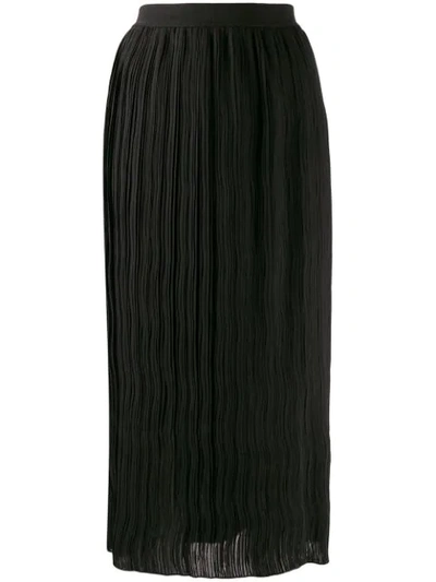 Semicouture High-waisted Pleated Skirt In Black