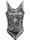 BALMAIN BALMAIN JACQUARD LOGO KNIT BODYSUIT - 黑色