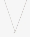 Ann Taylor Pave Sterling Silver Initial Necklace In Metallic