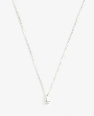 Ann Taylor Pave Sterling Silver Initial Necklace In Metallic