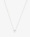 Ann Taylor Pave Sterling Silver Initial Necklace In Metallic