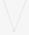 Ann Taylor Pave Sterling Silver Initial Necklace In Metallic