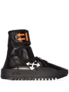 Off-white High-top Sneakers Nappa Moto Wrap Sneaker In Black