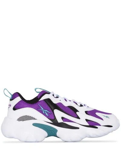 Reebok White, Purple And Blue Dmx Series 1000 Sneakers - 紫色 In Purple