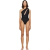 SAINT LAURENT SAINT LAURENT BLACK DRAPED SINGLE-SHOULDER SWIMSUIT