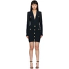 BALMAIN BALMAIN NAVY KNIT SHORT DRESS