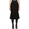 ALEXANDER MCQUEEN BLACK CABLE KNIT PENCIL SKIRT