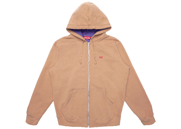 supreme contrast zip up hooded sweatshirt