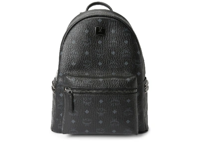 Pre-owned Mcm Stark Backpack Visetos Side Studs Small/medium Black