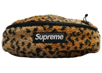 Pre-owned Supreme  Leopard Fleece Waist Bag Yellow