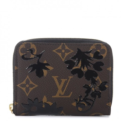 Pre-owned Louis Vuitton Zippy Coin Purse Blossom Monogram Printed Brown/black
