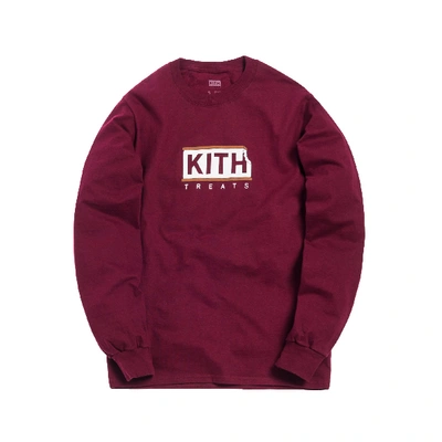 Pre-owned Kith Treats Ice Cream Sandwich L/s Tee Maroon