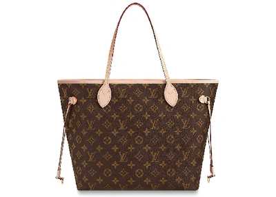 Pre-owned Louis Vuitton Neverfull Monogram (without Pouch) Mm Pivoine Lining