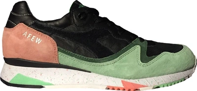 Pre-owned Diadora V7000 Afew The Cure Friends And Family In Black/green Ash/burnt Coral