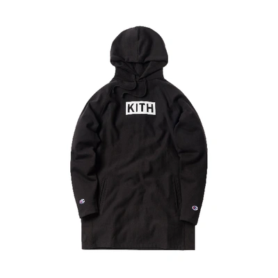 Pre-owned Kith Champion Extended Hoodie Black