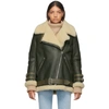 ACNE STUDIOS ACNE STUDIOS SSENSE EXCLUSIVE GREEN SHEARLING AVIATOR JACKET