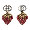 GUCCI RED CRYSTAL STRAWBERRY EARRINGS