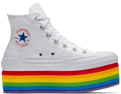 Pre-owned Converse Chuck Taylor All Star Platform High Miley Cyrus Pride (2018) (women's) In Silver
