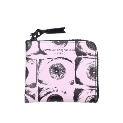 Pre-owned Supreme  Comme Des Garcons Shirt Large Eyes Coin Pouch Pink
