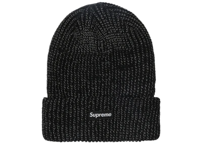 Pre-owned Supreme  Reflective Loose Gauge Beanie Black