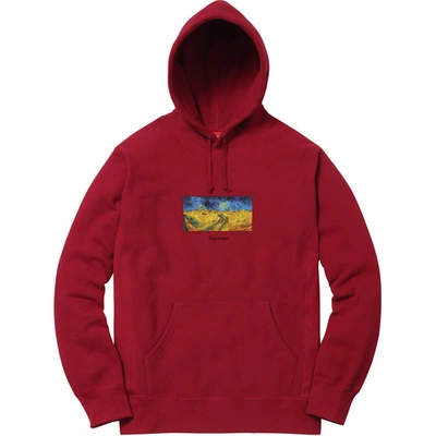 Pre-owned Supreme  Field Hooded Sweatshirt Cardinal