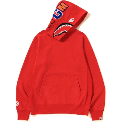 Pre-owned Bape Shark Pullover Hoodie Red
