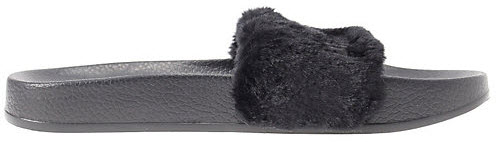 puma fur slides black