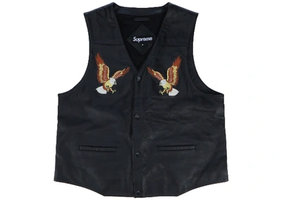 Pre-owned Supreme  Eagle Leather Vest Black