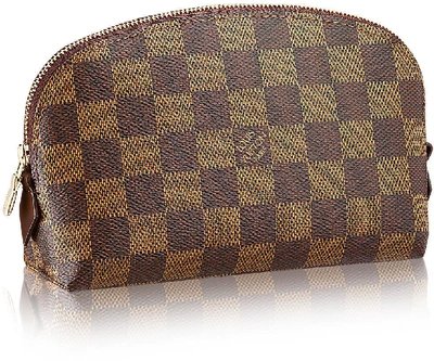Pre-owned Louis Vuitton  Cosmetic Pouch Damier Ebene Brown