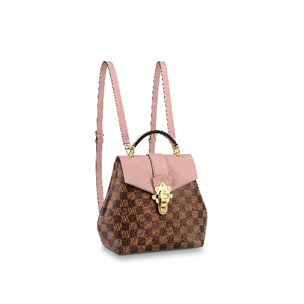 Pre-Owned Louis Vuitton Backpack Clapton Damier Ebene Pink In Brown/pink | ModeSens