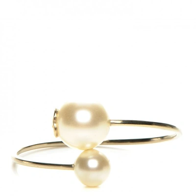 Pre-owned Chanel Cuff Bracelet Double Pearl