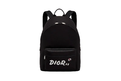 【Dior】 X KAWS RIDER ナイロン製 バックパック Dior x Kaws Rider Backpack Pink Logo Nylon Black in Nylon