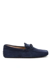 Tod's Tods Mens Blue Gommino Heaven Suede Driving Shoes In Dark Blue