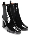CAR SHOE PATENT LEATHER ANKLE BOOTS