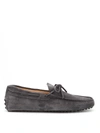 Tod's 'gommini' Tie Front Driving Moccasin (men) In Dark Grey